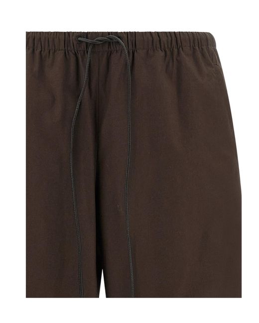 Yves Salomon Brown Leather Trim Wide-Leg Pants