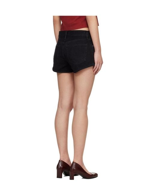 Agolde Black Low Rise Parker Short (Weightless)