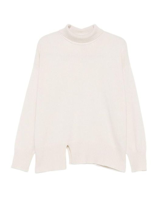 Antonelli White Turtleneck Long-Sleeved Sweater