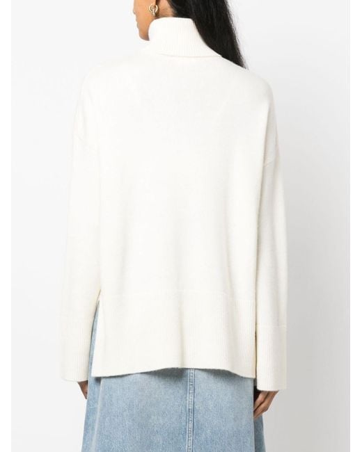 P.A.R.O.S.H. White Drop-Shoulder Crew-Neck Jumper