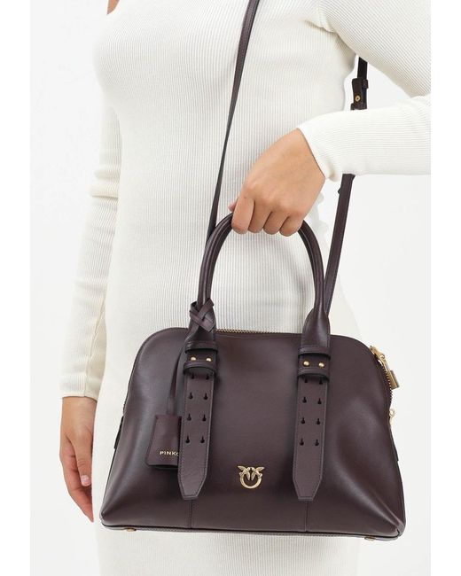 Pinko Black Escape Bag Medium Bowling Handbag