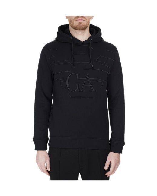 Emporio Armani Blue Logo Hooded Sweater for men