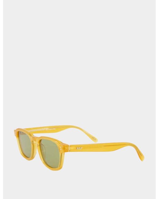Retrosuperfuture Yellow Square Acetate Sunglasses for men