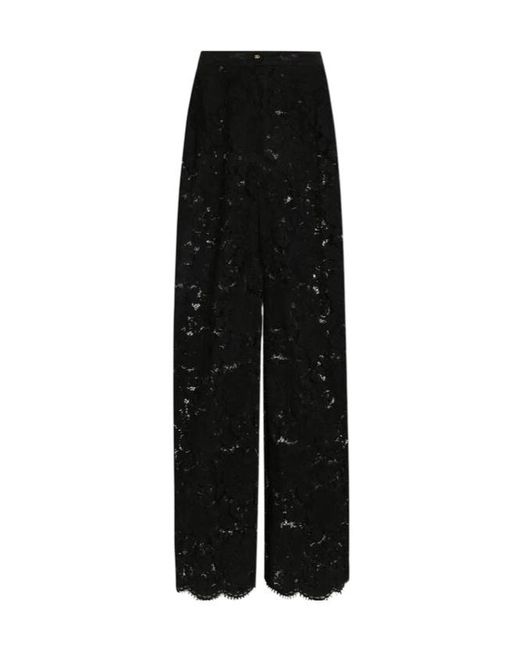 Dolce & Gabbana Black Dna Lace-Detailing Trousers