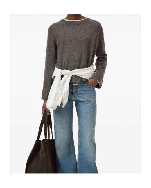 Closed Gray Crew-Neck Long-Sleeve Sweater