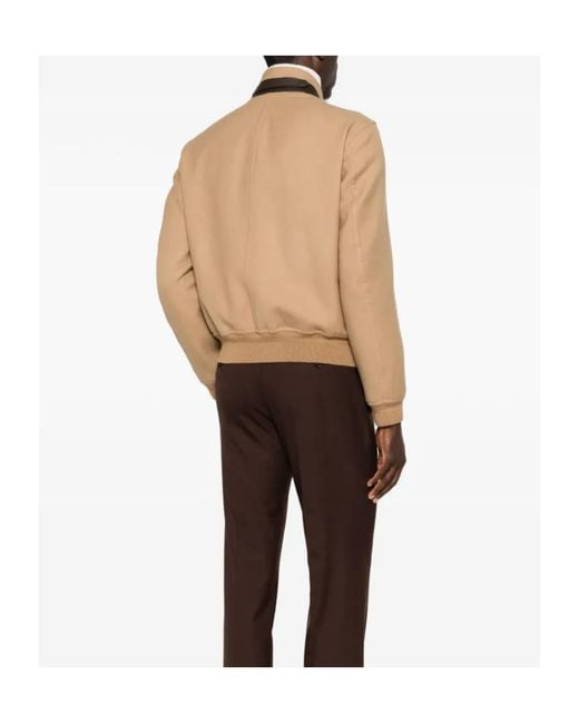 Tom Ford Natural Zip-Up Bomber Jacket for men