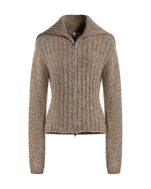 Ganni Brown Stretch Knitted Jacket