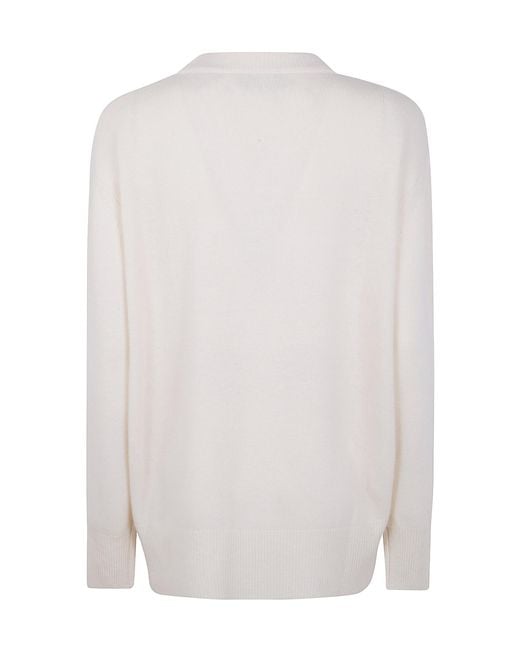 Blumarine White Cardo Print Knitwear