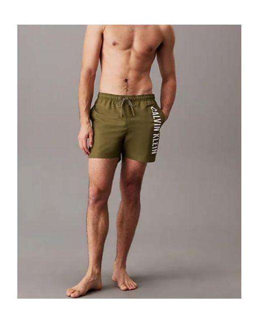 Calvin Klein Green Medium Drawstring Swim Shorts for men
