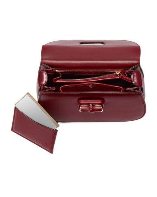 Gucci Red Bamboo 1947 Small Top Handle Bag