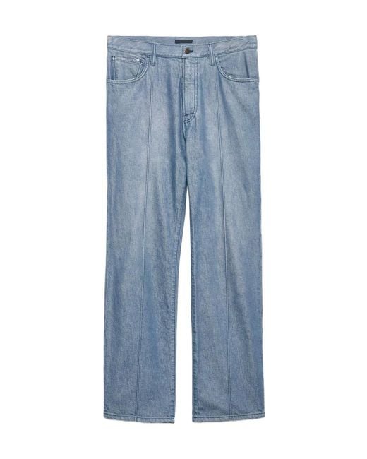 Prada Blue Logo Patch Straight-Leg Jeans for men