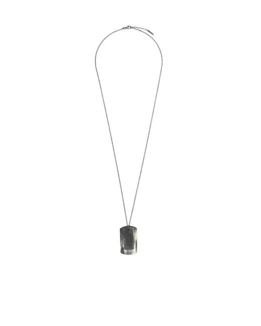 Brunello Cucinelli White Statement-Pendant Ball-Chain Necklace
