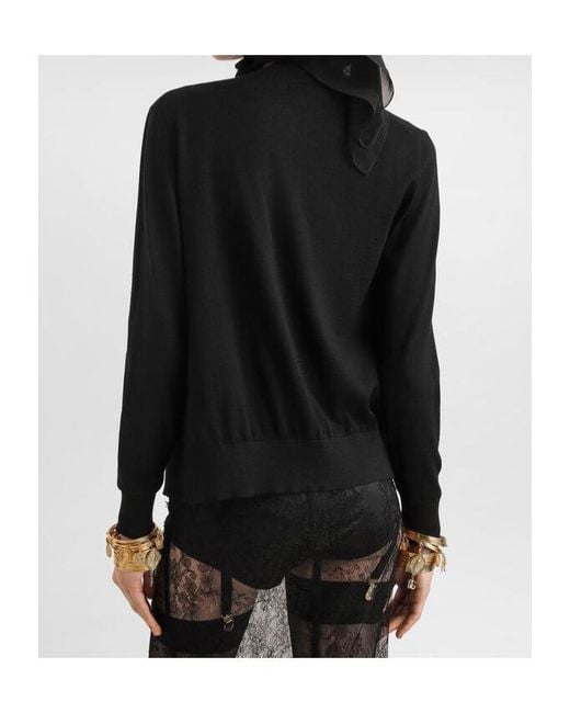 Dolce & Gabbana Black Cashmere Cardigan