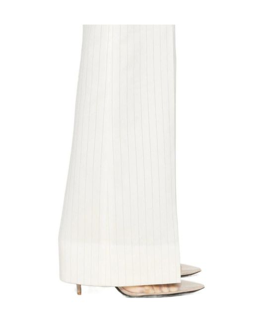 Tom Ford White Striped Wool-Blend Straight-Leg Trousers