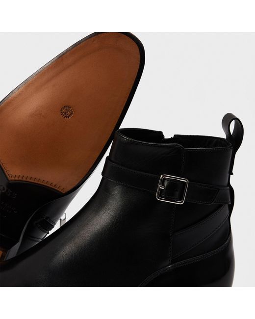 Boss Black Polishedleather Jodhpur Boots for men