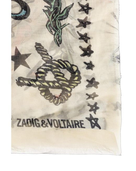 Zadig & Voltaire Natural Kerry Tattoo Scarf 135