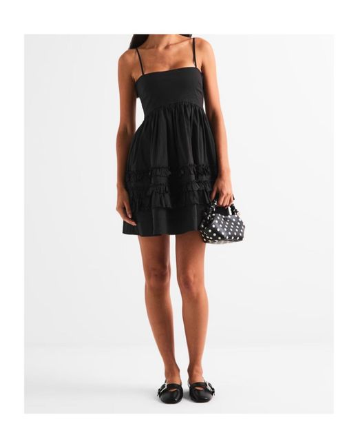 Ganni Black Spaghetti Strap Dress