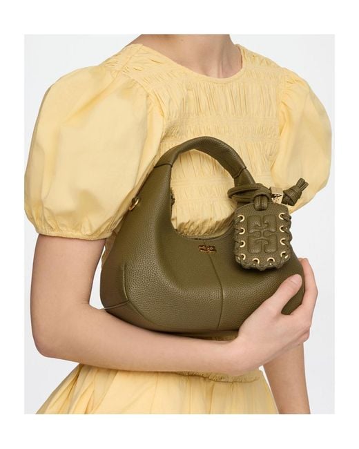 Ganni Green Mini Hobo Bag