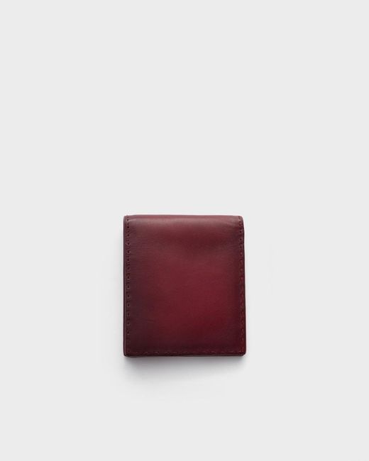 Prada Red Antiqued Leather Wallet