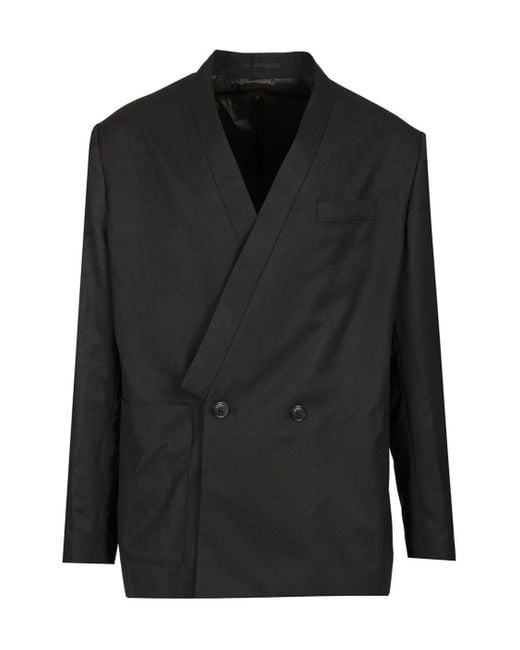 ジャケット・アウター KENZO Double Coat KENZO Double-Breasted Tailored Kimono Jacket in Black for Men | Lyst