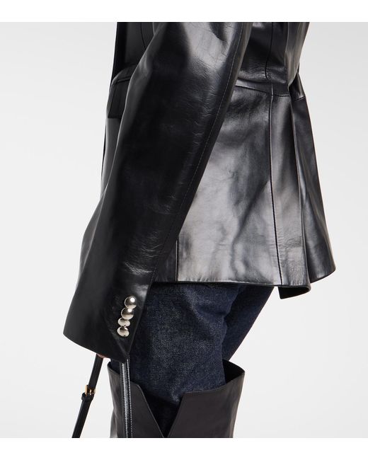 Khaite Black Elona Leather Jacket