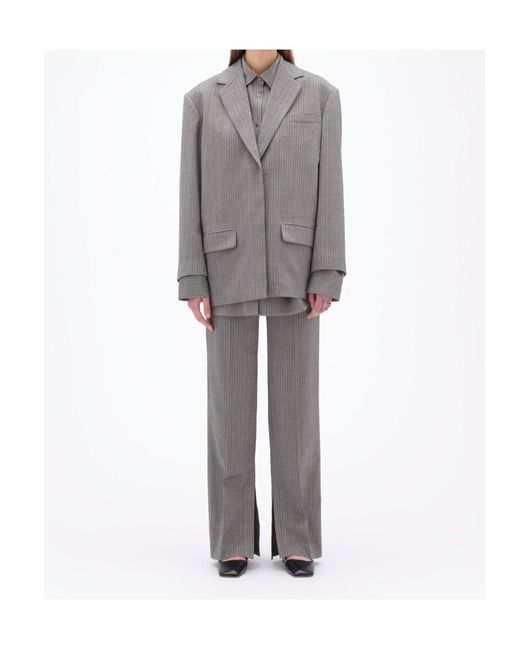 REMAIN Birger Gray Herringbone Blazer