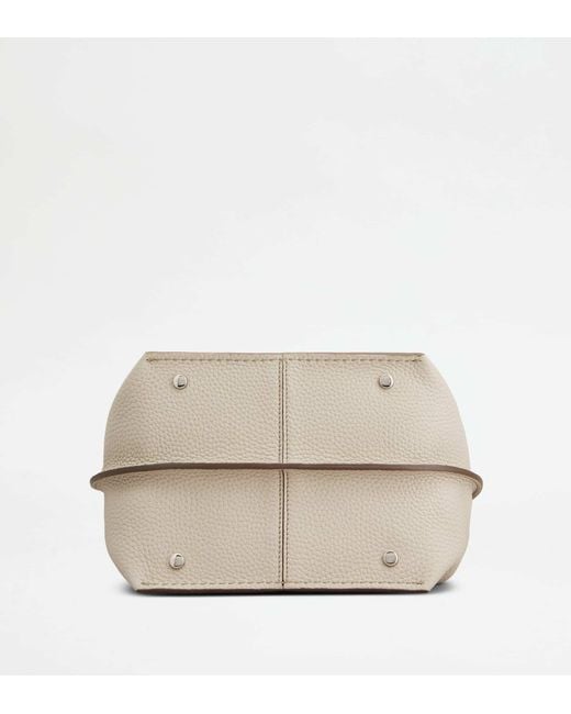Tod's Natural Logo Plaque Medium Bucket Bag