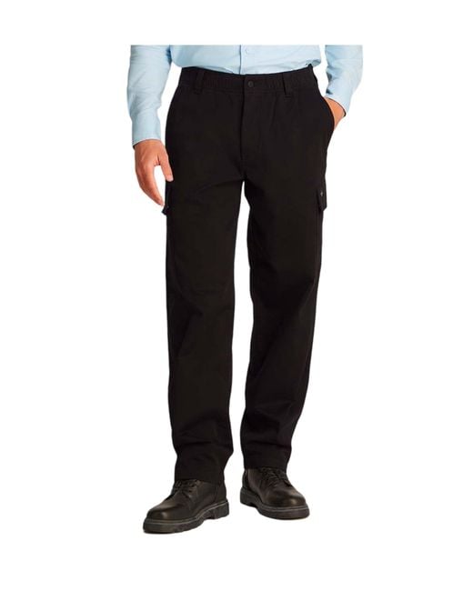 Calvin Klein Black Straight-Leg Cargo Pants for men