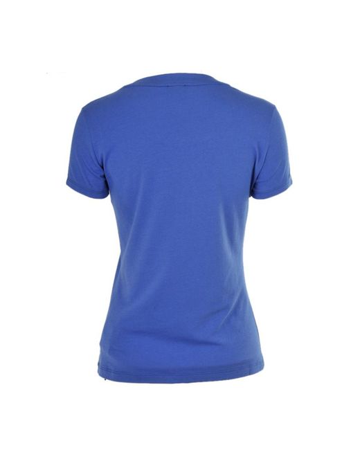 EA7 Blue T-Shirt With Round Neck And Short Sleeves