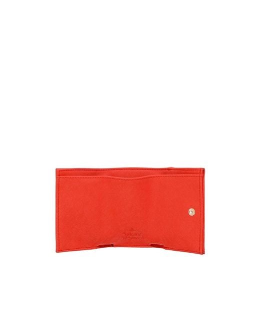 Vivienne Westwood Red Tri-Fold Wallet