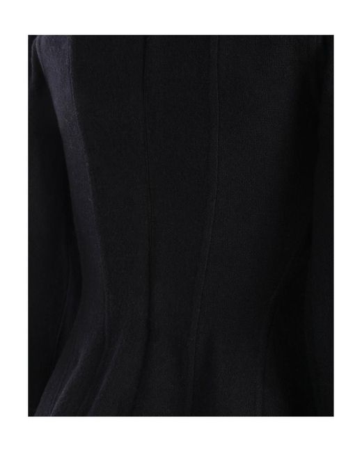 Chloé Black Shoulder Horn Hem Blouse