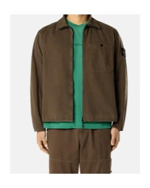 Stone Island Brown Chest-Pocket Zip-Up Jacket for men