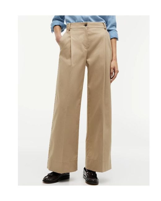 Tommy Hilfiger Natural Logo Embroidery Wide Leg Chinos
