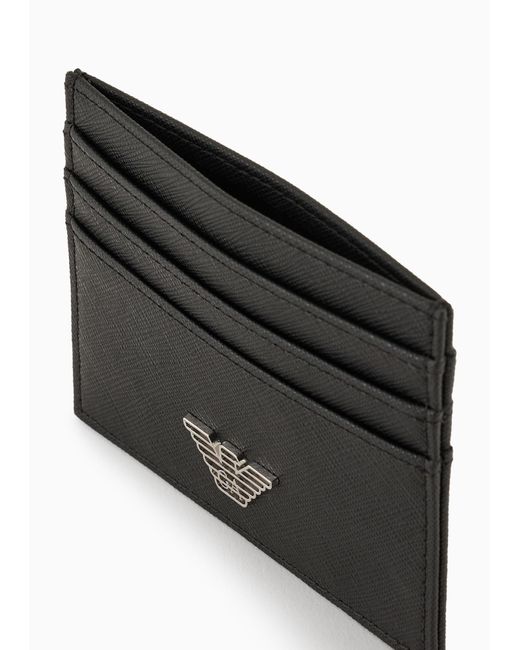 Emporio Armani White Logo-Plaque Leather Wallet Set for men