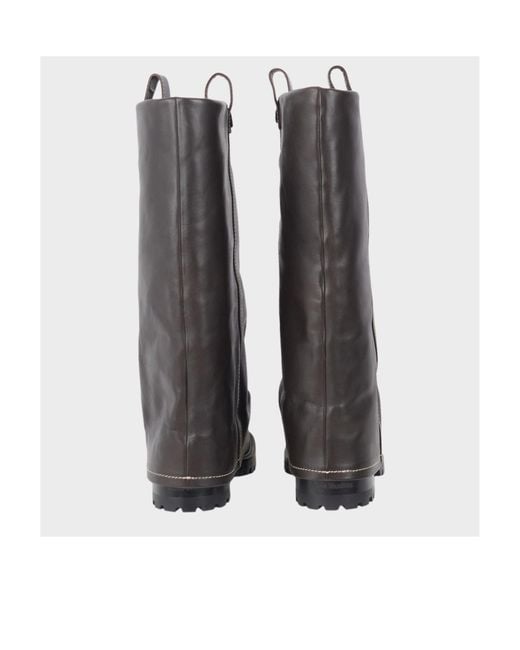 Acne Gray Round Toe Boots for men