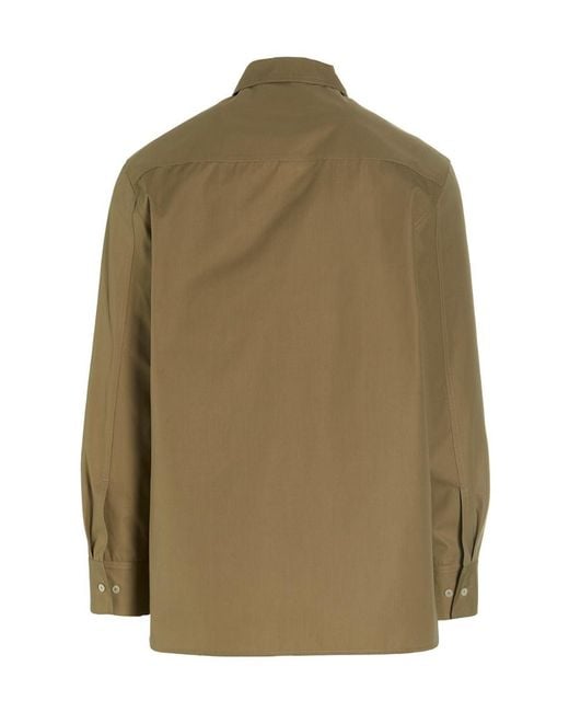 Jil Sander Green Long-Sleeve Cotton Shirt for men