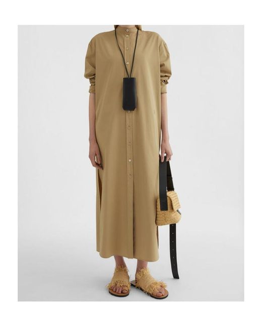 Jil Sander Natural Long-Sleeved Poplin Shirt Dress