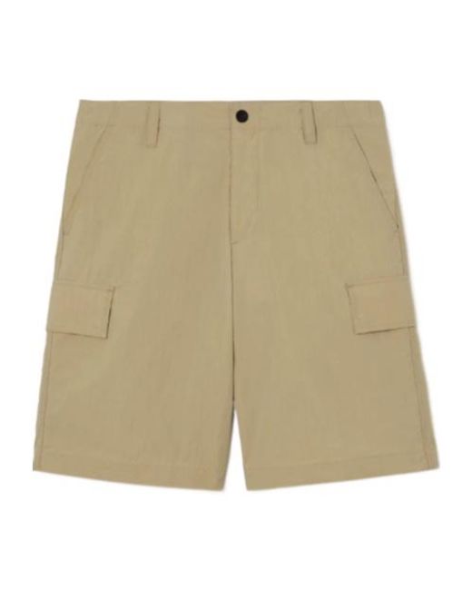 Burberry Natural Ekd Embroidered Cargo Shorts for men