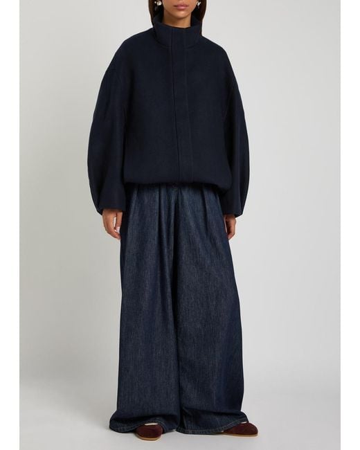 Dries Van Noten Blue Minimal Wool Coat
