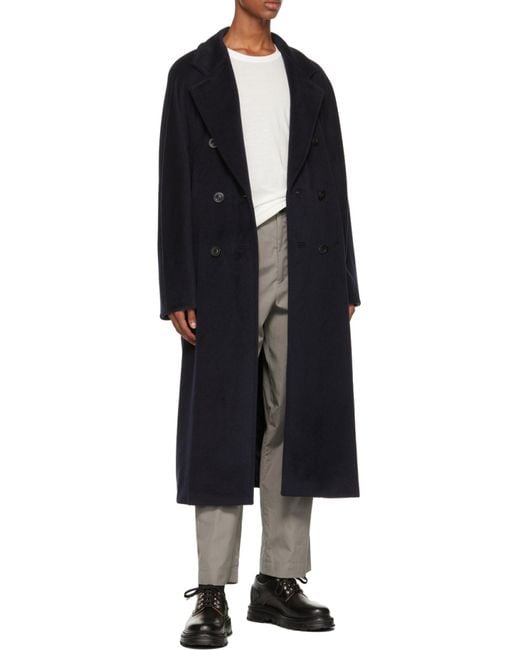 Max Mara Blue Madame Double-Breasted Belted Coat