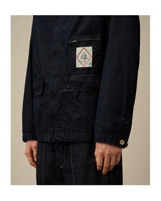 C P Company Black Hooded Utility Jacket for men