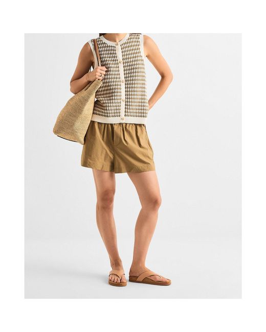 Varley Natural Button-Front Knit Vest