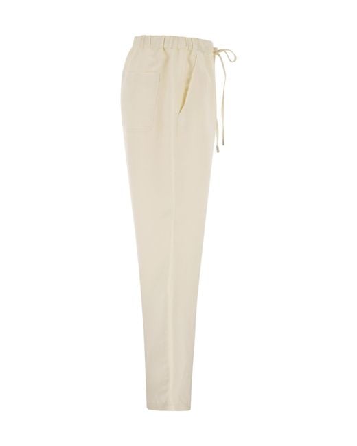 Antonelli Natural Trousers With Drawstring Waist