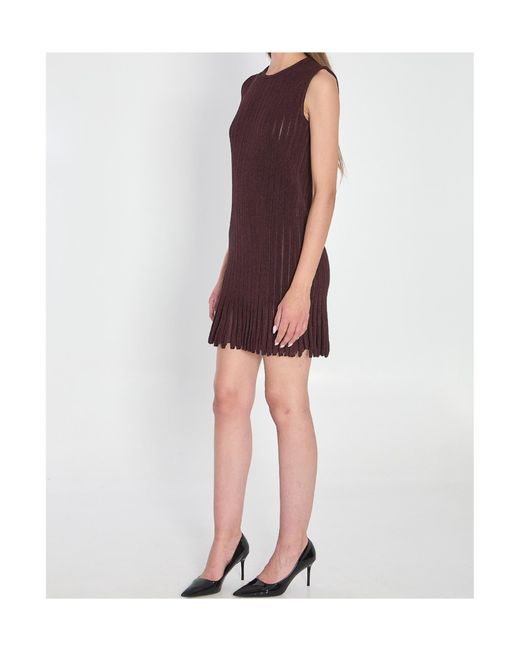 Alaïa Purple Terry Stripe Mini Dress