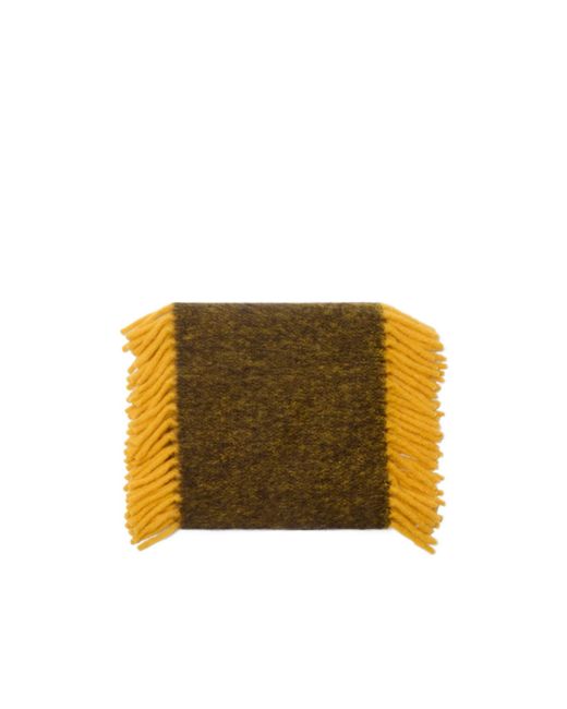 Burberry Yellow Logo Embroidered Fringed Happy Scarf