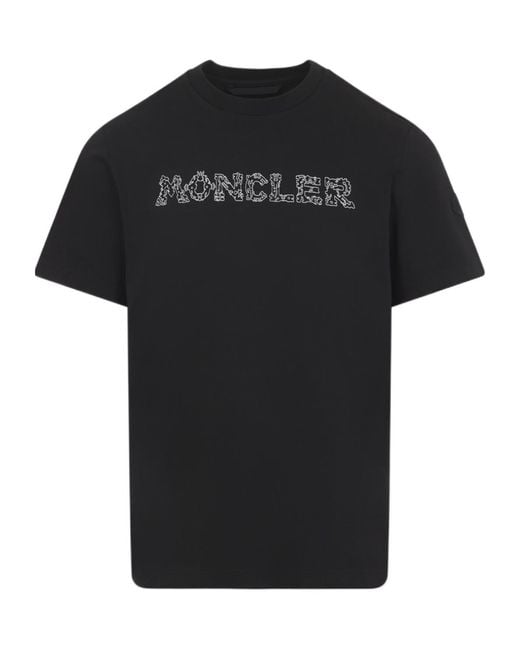 Moncler Black Short-Sleeved Crewneck T-Shirt for men
