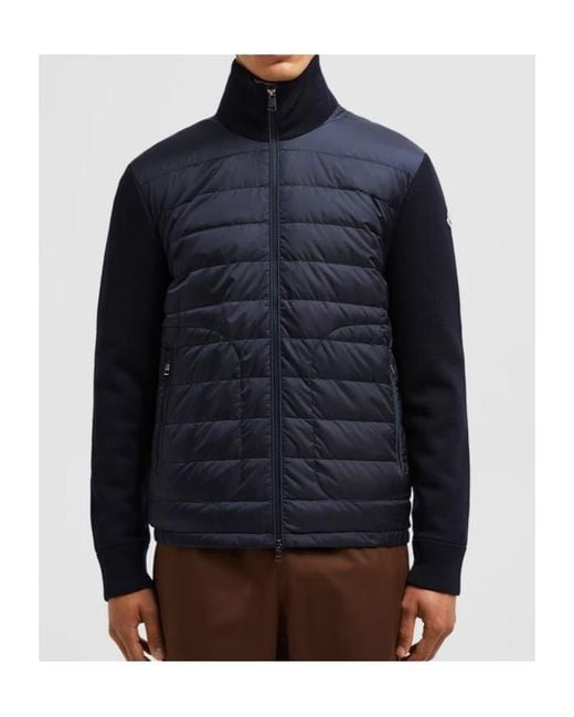 Moncler Blue Long-Sleeved Padded Cardigan for men