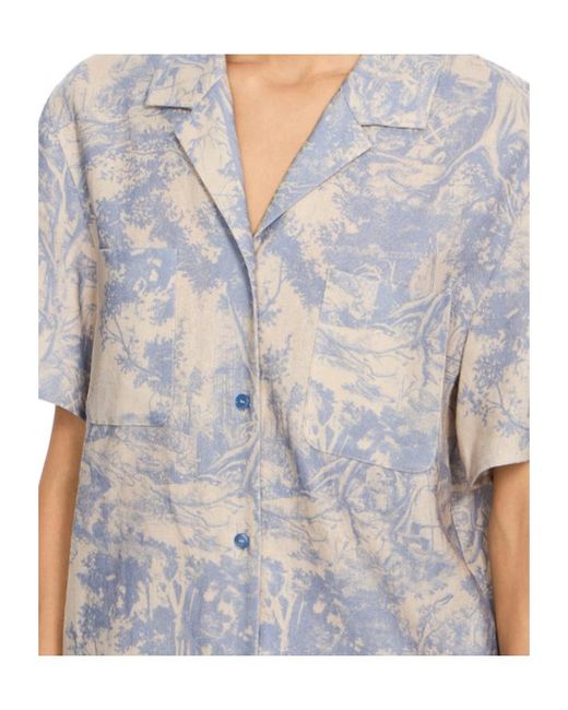 Off-White c/o Virgil Abloh Gray City Nature Linen Ss Pajama Shirt