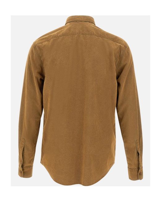 Aspesi Brown Flocked Utility Shirt for men