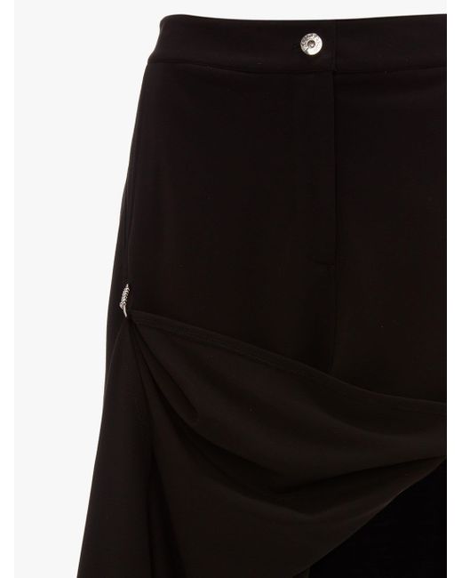 J.W. Anderson Black Asymmetric Draped Skirt